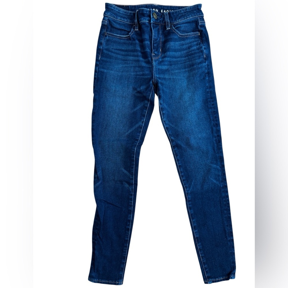 American Eagle Outfitters Women's Dark Blue Straight Leg Jeans